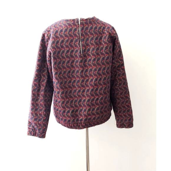 Lenny B. Paris Metallic Gold Red Jacquard Blouse Large - Picture 3 of 12